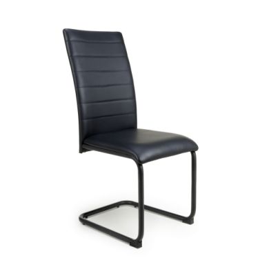 Carlisle Set Of 4 Leather Effect Dining Chairs In Black