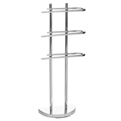 Aachen Metal 3 Arm Towel Stand With Round Base In Chrome