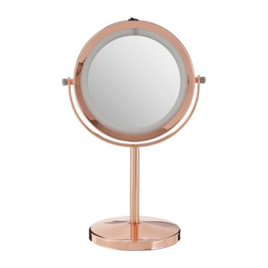 Clara Dressing Mirror In Rose Gold Plated Frame With LED