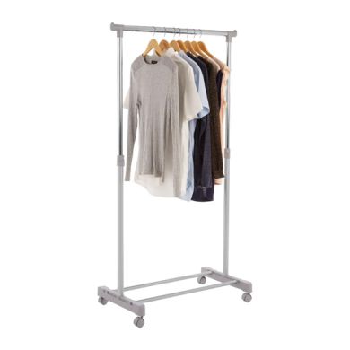 Alghero Metal Clothes Hanging Rail With Wheels In Chrome