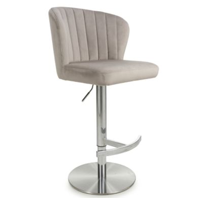 Sigma Brushed Velvet Bar Stool In Mink