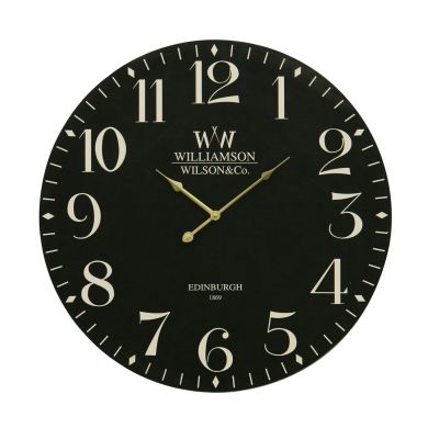 Henzo Round Classical Wooden Wall Clock In Black