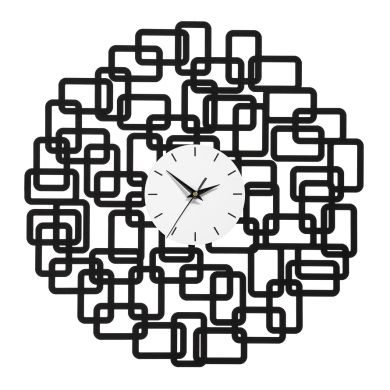 Veskeet Abstract Squares Design Wall Clock In Black