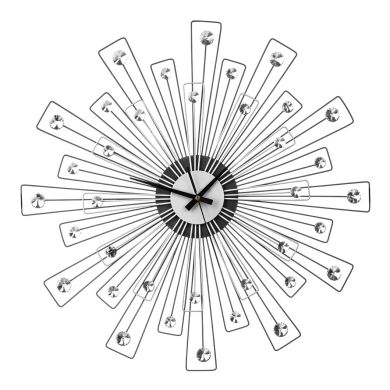 Elfros Spoke Design Wall Clock In Black And Silver