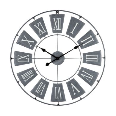 Genoza Small Metal Contemporary Wall Clock In Grey