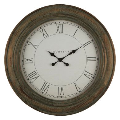 Ocarin Round Vintage Look Wall Clock In Washed Grey