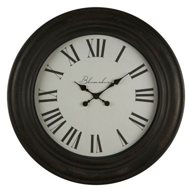 Ocrina Round Antique Style Wall Clock In Black