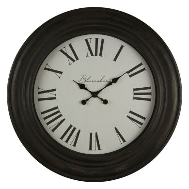 Ocrina Round Antique Style Wall Clock In Black