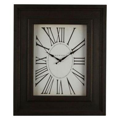 Ocrina Rectangular Antique Style Wall Clock In Black