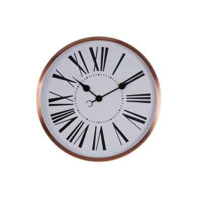 Baillie Round Traditional Accents Wall Clock In Rose Gold