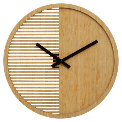 Vitus Round Wooden Wall Clock In Natural