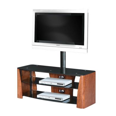 Cilen Wooden 3 Tier TV Stand With Shelves In Walnut