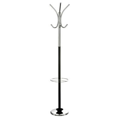 Barletta Stainelss Steel Floor Standing Coat Stand In Black And Chrome