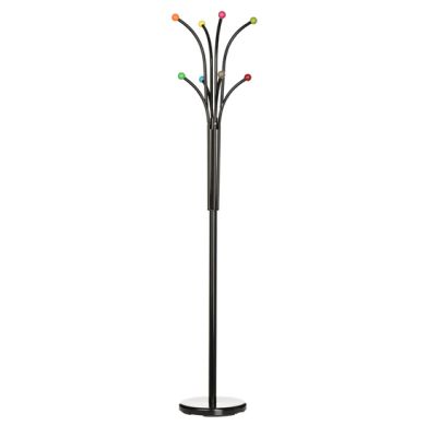 Camden Multicoloured Plastic Balls Hooks Coat Stand In Black