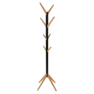 Dunkirk Bamboo Coat Stand In Matt Black