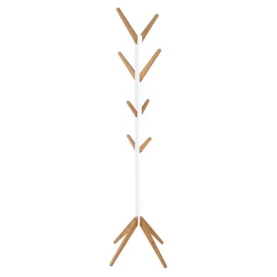 Dunkirk Bamboo Coat Stand In Matt White