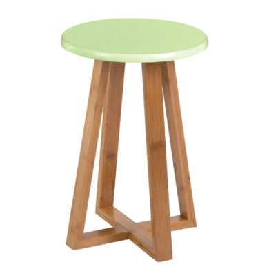 Viborg Bamboo Round Stool In Green