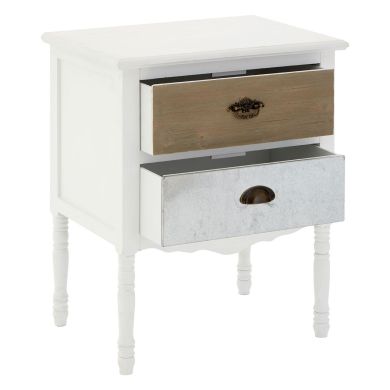 Weymouth Wooden Bedside Cabient In White With 2 Drawers