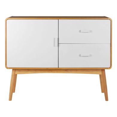 Malmo Wooden Sideboard In White With 1 Door And 2 Drawers