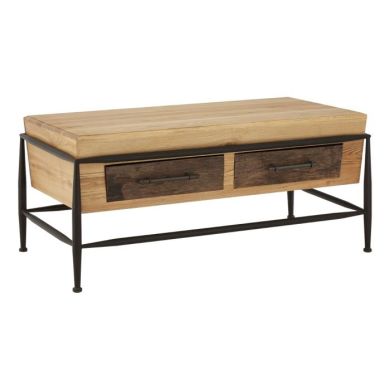 Neasden Wooden Coffee Table With 2 Drawers In Natural