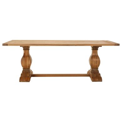 Lyon Rectangular Dining Table In Natural With Pillar Legs