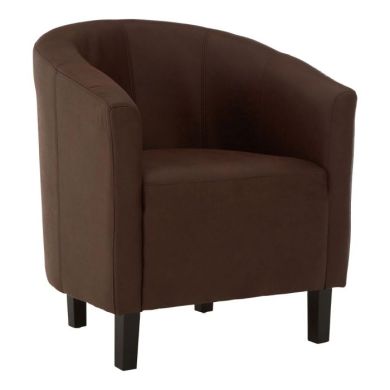 NIteroi Leather Effect Armchair In Dark Brown