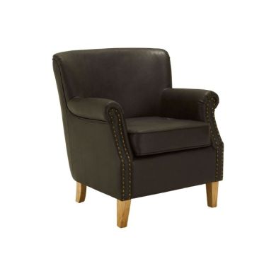 Trinity Leather Effect Armchair In Brown