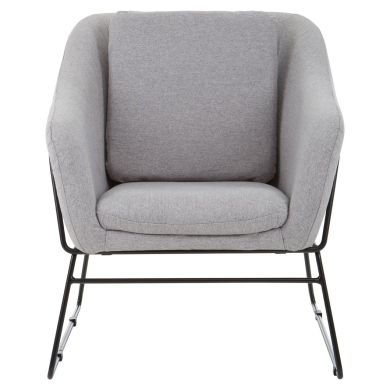 Stockholm Polyester Bedroom Chair In Grey With Stainless Steel Legs