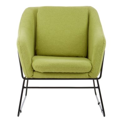 Stockholm Velvet Bedroom Chair In Green With Stainless Steel Legs