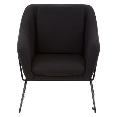 Stockholm Velvet Bedroom Chair In Black With Stainless Steel Legs