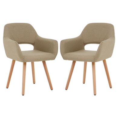 Stockholm Natural Rubberwood Dining Chairs In Pair