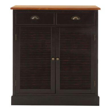 Virginia Wooden Storage Cabinet In Black With 2 Doors And 2 Drawers