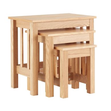 Lincoln Wooden Nest Of 3 Tables In Ash