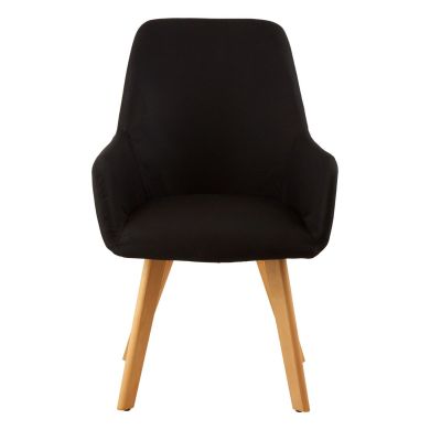 Stockholm Fabric Leisure Bedroom Chair In Black With Black Metal Frame