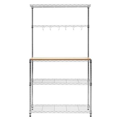 Frankfurt Carbon Steel 4 Tier Kitchen Shelving Unit In Bamboo