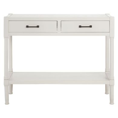 Heritage Wooden Console Table With 2 Drawers In Pearl White