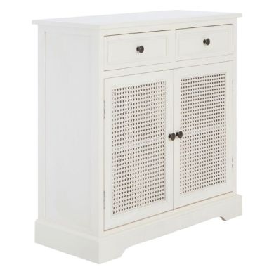 Hallaton Wooden Sideboard In Antique White With 2 Doors And 2 Drawers