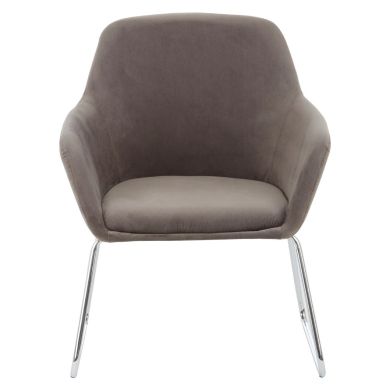 Stockholm Fabric Bedroom Chair in Grey With Stainless Steel Legs