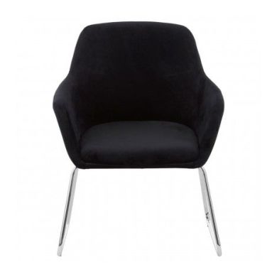 Stockholm Fabric Bedroom Chair in Black With Stainless Steel Legs