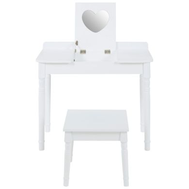 Tapocan Wooden Dressing Table And Stool In White