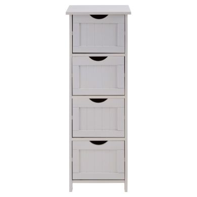 Portern Wooden Bathroom Chest Of 4 Drawers In White