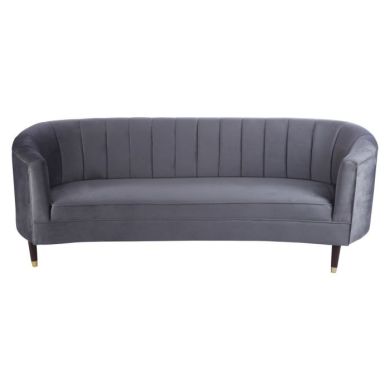 Maame Fabric 2 Seater Sofa In Charcoal With Wooden Legs