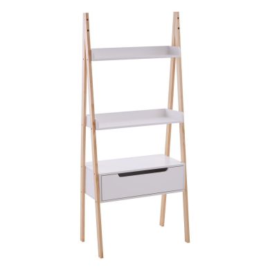 Rostok Wooden Shelving Storage Unit In White And Natural