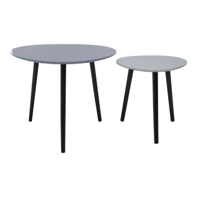 Nostra Traingular Wooden Nesti Of 2 Tables In Grey