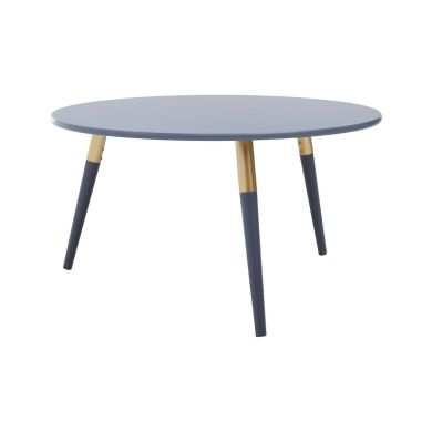 Nostra Round Wooden Coffee Table In Dark Grey
