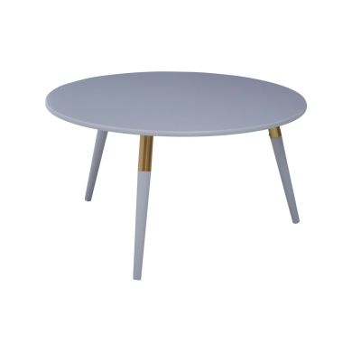Nostra Round Wooden Coffee Table In Light Grey