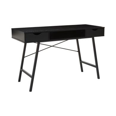 Bradbury Computer Desk With 2 Drawers In Black Oak And White