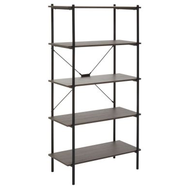 Bradbury Wooden 5 Tier Shelving Unit In Dark Oak