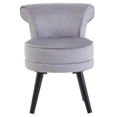 Loretta Velvet Kids Bedroom Chair In Grey