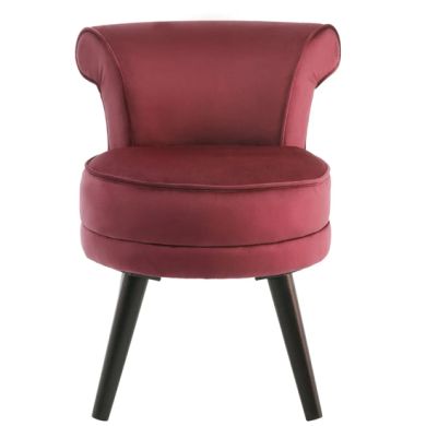 Loretta Velvet Kids Bedroom Chair In Wine